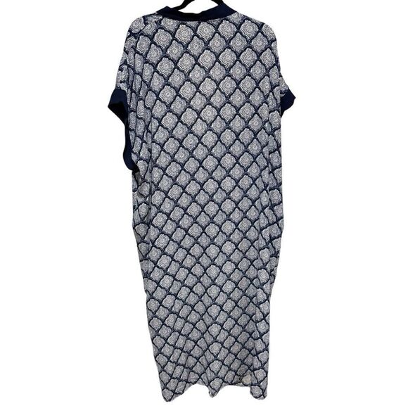 Riva Woman Blue Pattern Long Kaftan - Picture 6 of 7